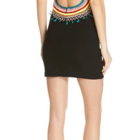 Alice + Olivia Little Black Dress with Multicolor Embroidery - Picture 2 of 4